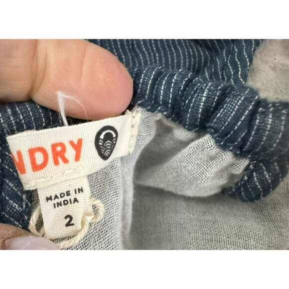 Sundry jumpsuit size Medium 2 Drawstring halter neck blue chambray NWT - Picture 9 of 11